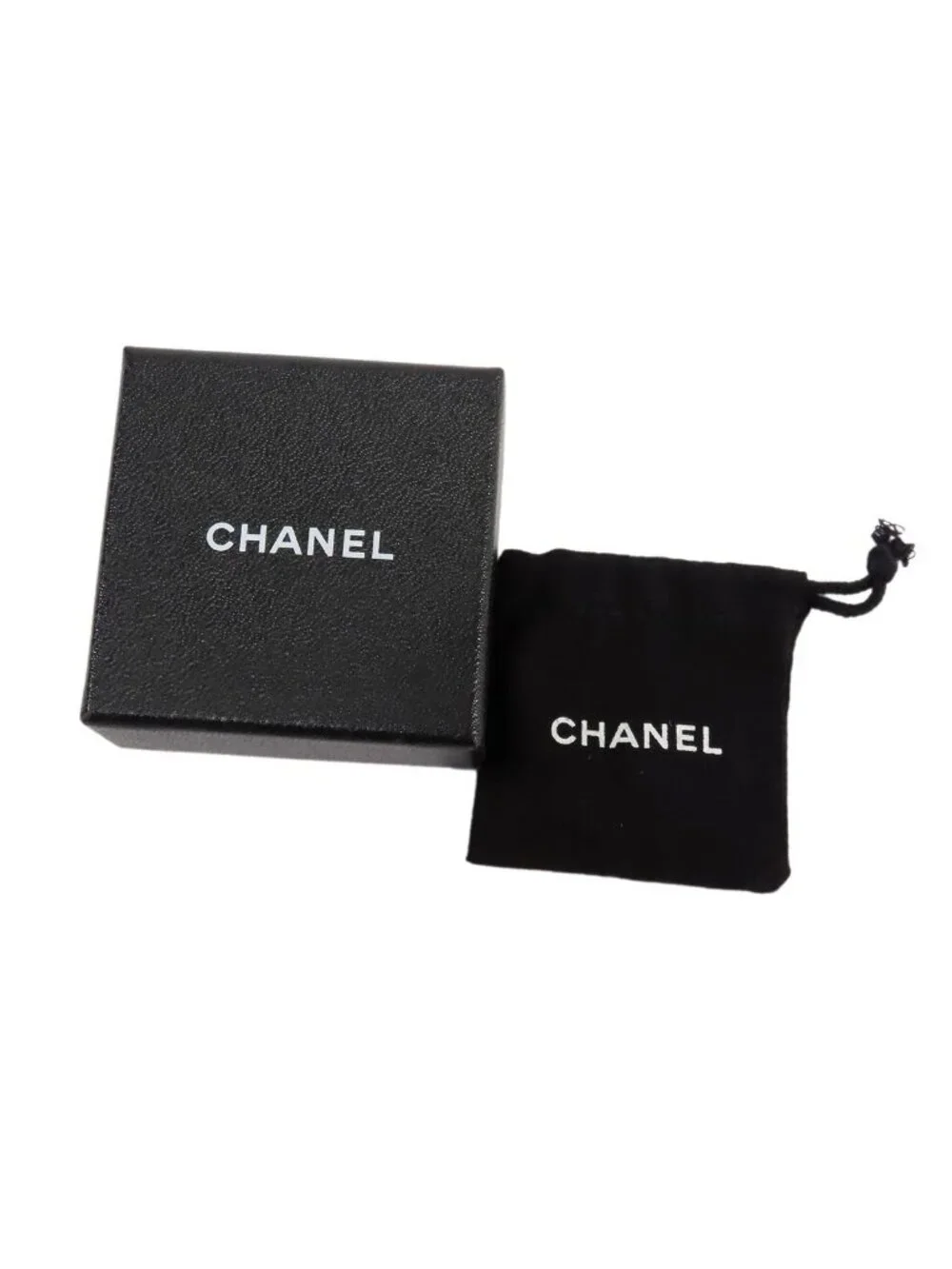 Chanel Earrings Black Resin CC Logo